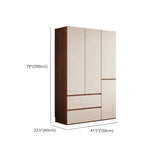 Beige Chic Manufactured Wood Wardrobe with Soft Close #size