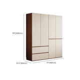 Beige Chic Manufactured Wood Wardrobe with Soft Close Image - 21