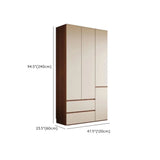 Beige Chic Manufactured Wood Wardrobe with Soft Close Image - 23