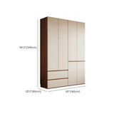 Beige Chic Manufactured Wood Wardrobe with Soft Close Image - 25