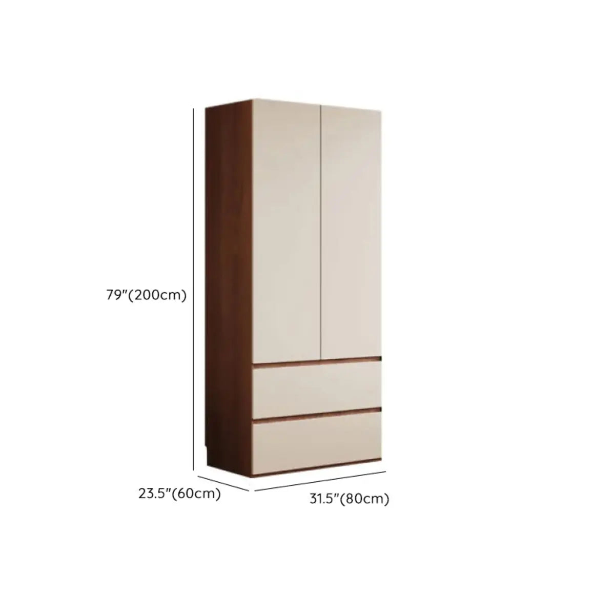 Beige Chic Manufactured Wood Wardrobe with Soft Close Image - 27