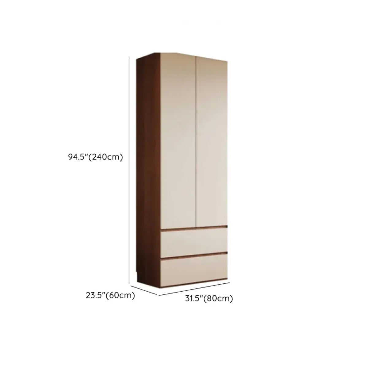 Beige Chic Manufactured Wood Wardrobe with Soft Close Image - 28