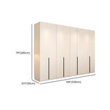 Beige Clothing Rod Large Shelves Wardrobe with Soft Close Image - 31