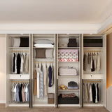 Beige Clothing Rod Large Shelves Wardrobe with Soft Close Image - 8