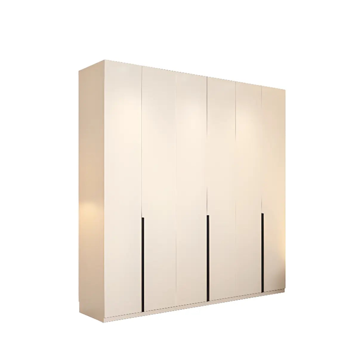 Beige Clothing Rod Large Shelves Wardrobe with Soft Close Image - 9