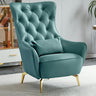 Beige-Dark Blue Stain Resistant Leather Arm Chair Image - 7