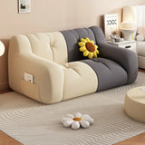 Beige Dark Grey Removable Cover 2 Seats Bean Bag Sofas Image - 1