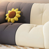 Beige Dark Grey Removable Cover 2 Seats Bean Bag Sofas Image - 11