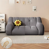 Beige Dark Grey Removable Cover 2 Seats Bean Bag Sofas Image - 19