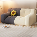 Beige Dark Grey Removable Cover 2 Seats Bean Bag Sofas Image - 3