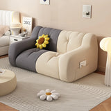 Beige Dark Grey Removable Cover 2 Seats Bean Bag Sofas Image - 6