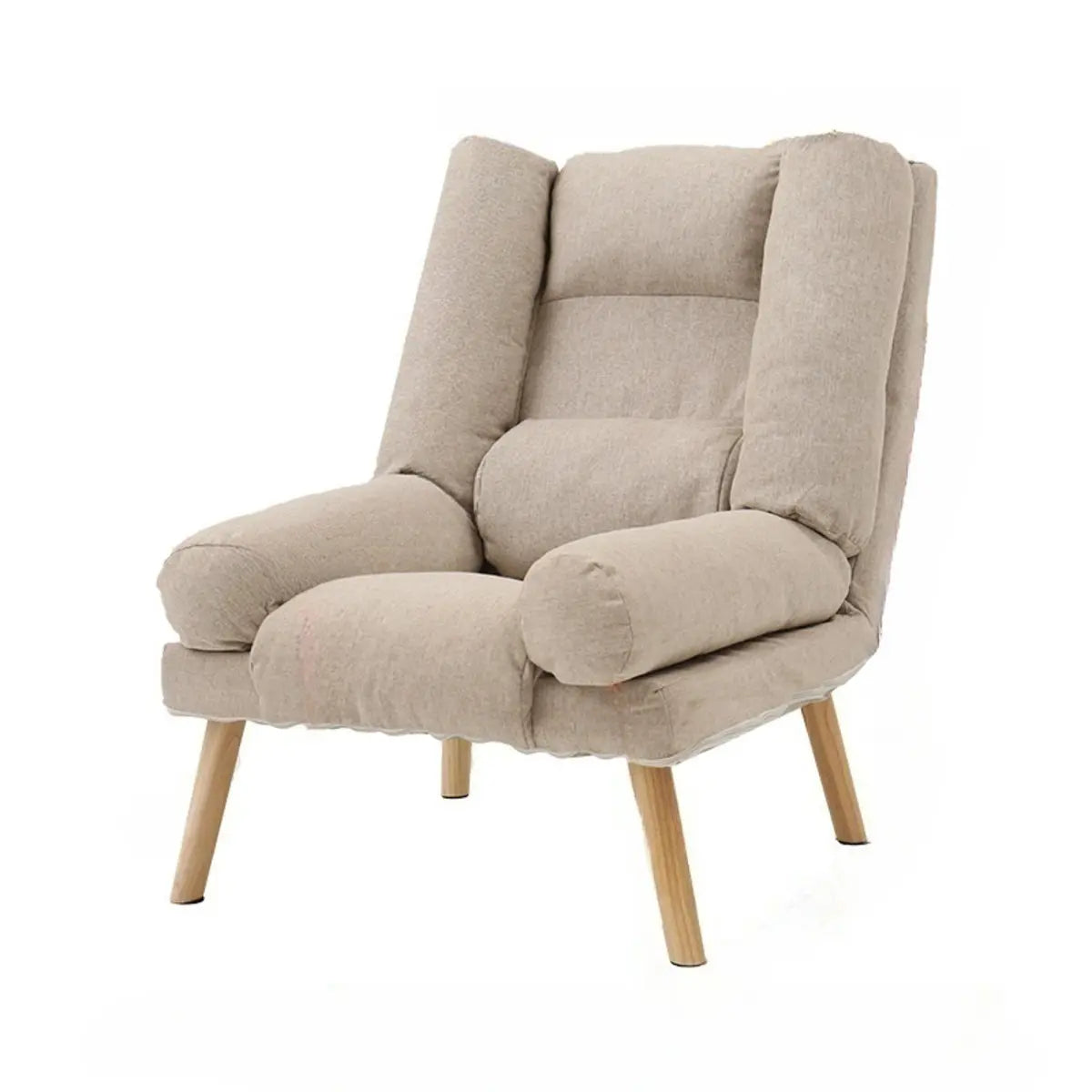 Beige Fabric Adjustable Back Recliner with Ottoman Image - 10