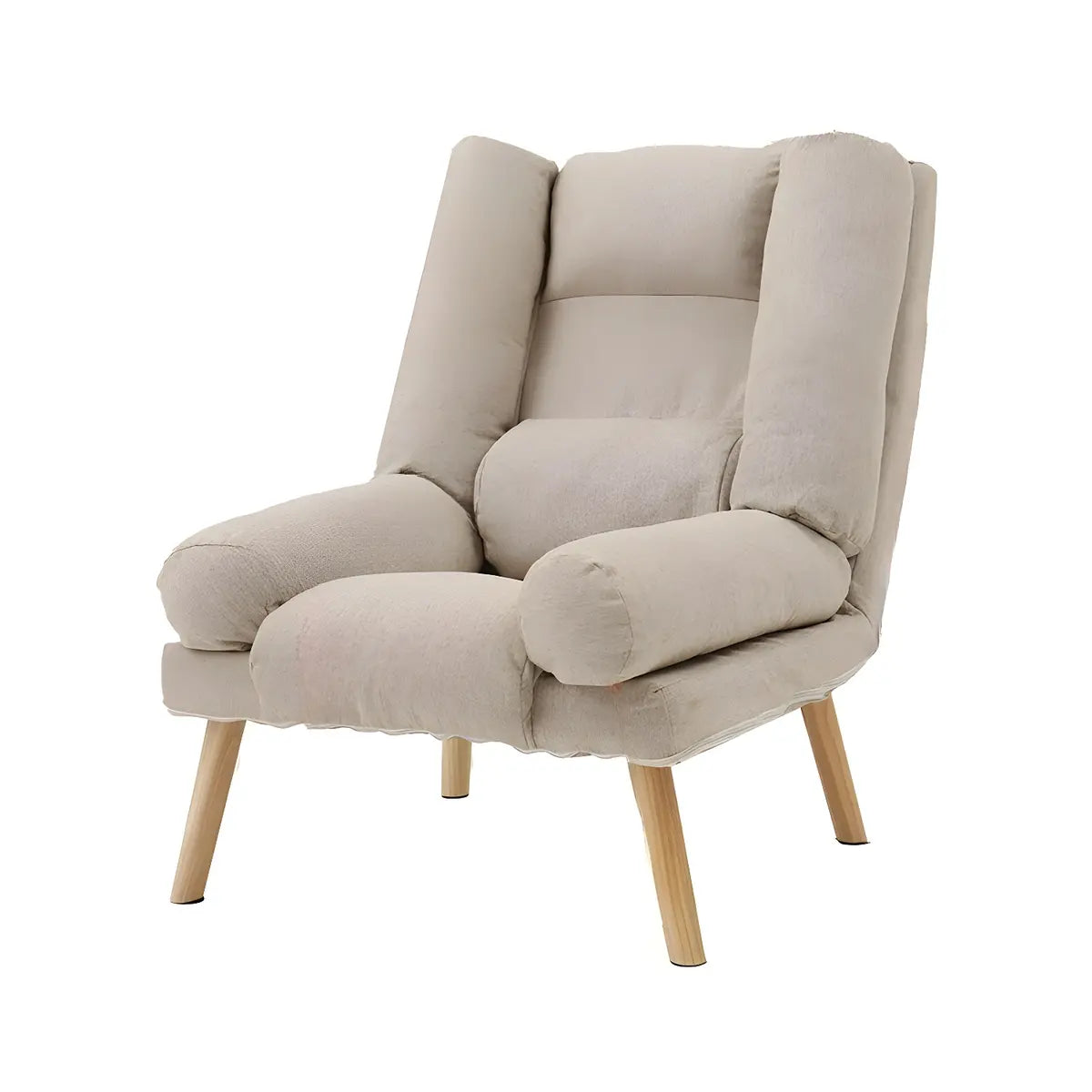 Beige Fabric Adjustable Back Recliner with Ottoman Image - 11