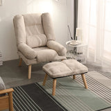 Beige Fabric Adjustable Back Recliner with Ottoman Image - 6