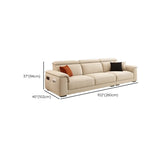 Beige Fabric Cushion Back Stationary Left Sofa Chaise Image - 15