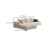 Beige Fabric Recessed Arm Left Reclining Sectional #size