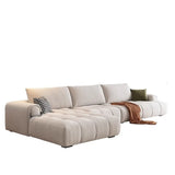 Beige Fabric Recessed Arm Left Reclining Sectional Image - 6