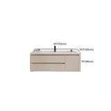 Beige Faucets and Sink LED Bathroom Vanity Set with Shelves Image - 23