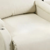 Beige Faux Leather Scalable Upholstered Power Recliner Image - 11