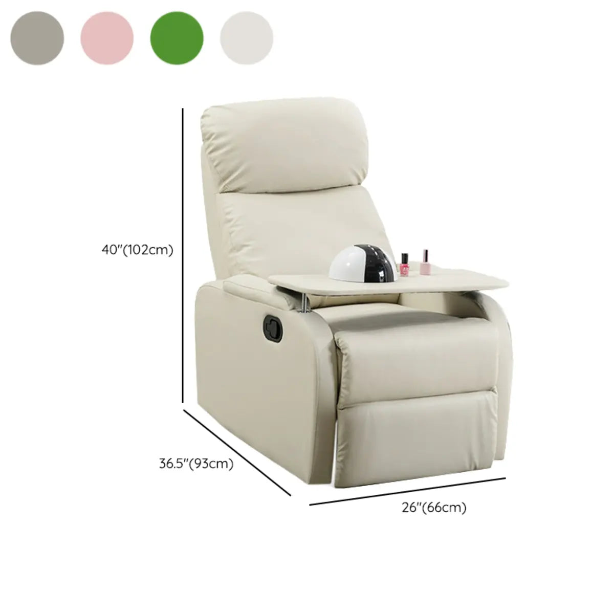 Beige Faux Leather Scalable Upholstered Power Recliner 