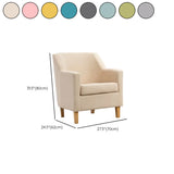 Beige Flannel Sloped Arms Removable Cushions Arm Chair #size