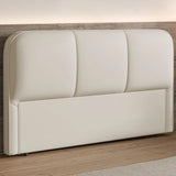 Beige Free-Standing Upholstered Headboard with Legs Image - 1