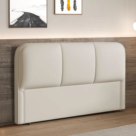 Beige Free-Standing Upholstered Headboard with Legs Image - 2