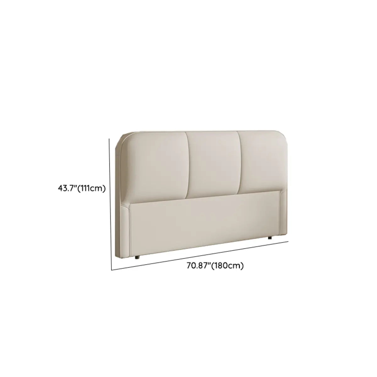 Beige Free-Standing Upholstered Headboard with Legs 