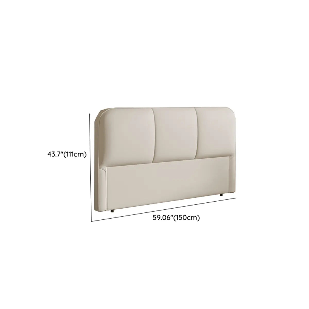 Beige Free-Standing Upholstered Headboard with Legs Image - 7