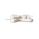 Beige Frosted Velvet Recessed Arm Left Sofa Chaise Image - 12