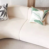 Beige Frosted Velvet Recessed Arm Left Sofa Chaise Image - 9