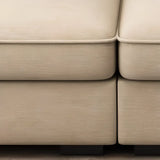 Beige L-Shape Cotton Linen Sectional Left Recliner Image - 8