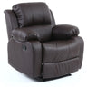 Beige Leather Adjustable Wood Lounge Recliner Chair Image - 7