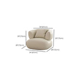 Beige Leather Pine Wood Frame Curved Corner Sectional #size