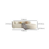 Beige Leather Pine Wood Frame Curved Corner Sectional Image - 11