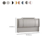 Beige Leather Rectangle Upholstered Headboard with Legs Image - 18