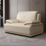 Beige Leather Sponge Sofa Set for Reception Area Image - 3