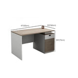 Beige Manufactured Wood Drawers Cabinet Computer Desk #size