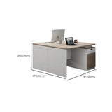 Beige Manufactured Wood Drawers Cabinet Computer Desk Image - 13