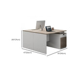 Beige Manufactured Wood Drawers Cabinet Computer Desk Image - 14