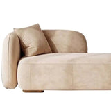 Beige Medium Rectangle Fabric Chaise Lounge with Pillow Image - 1