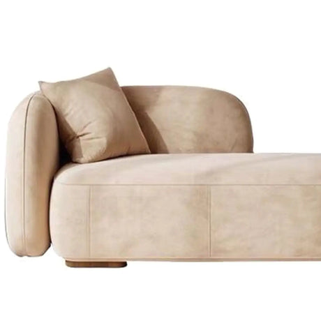 Beige Medium Rectangle Fabric Chaise Lounge with Pillow Image - 1