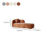 Beige Medium Rectangle Fabric Chaise Lounge with Pillow #size