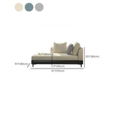 Beige Medium Rectangular Fabric Pillow Chaise Lounge Image - 16