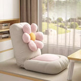 Beige Medium Square Plush Removable Cover Bean Bag Chair Image - 22