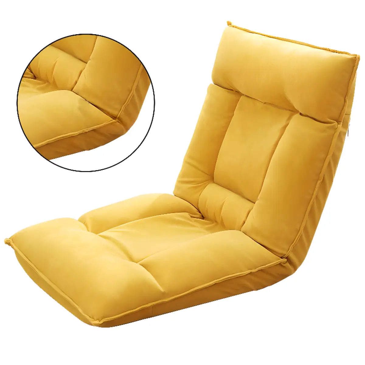 Beige Medium Square Plush Removable Cover Bean Bag Chair Image - 5