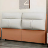 Beige Microfiber Leather Rectangular Upholstered Panel Image - 15