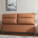 Beige Microfiber Leather Rectangular Upholstered Panel Image - 7