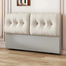 Beige Microfiber Leather Tufted Upholstered Headboard Image - 7