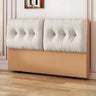 Beige Microfiber Leather Tufted Upholstered Headboard Image - 9